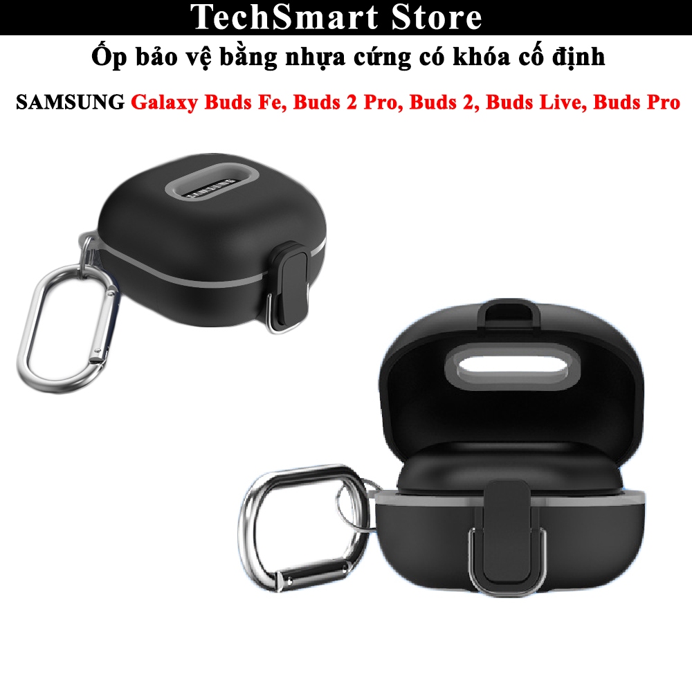 เคสป้องกันพร้อมตัวล็อคแบบตายตัวสําหรับ Galaxy Buds Core,Buds Fe, Buds 2 Pro, Buds 2, Buds Live, Buds