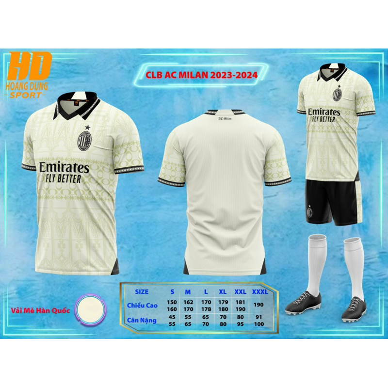 M026 - New AC MILAN Football Club 2024 สีครีม โกลด ์