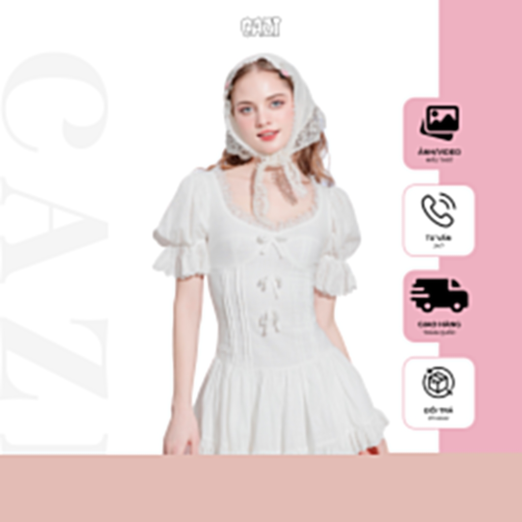 Cazi Brenna Dress - เดรสคอเต่าลูกไม้