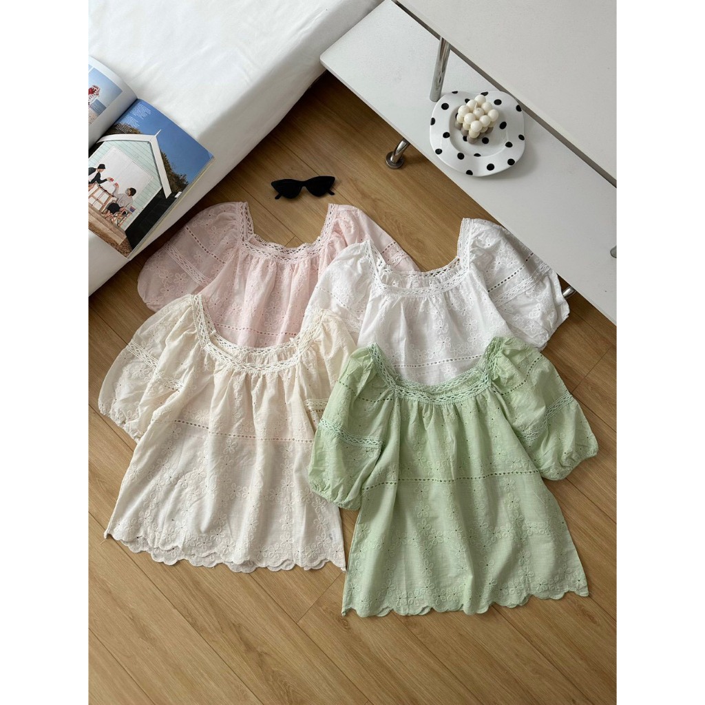 เสื้อลูกไม้คอเหลี่ยมตุ๊กตาเด็ก ASW2684