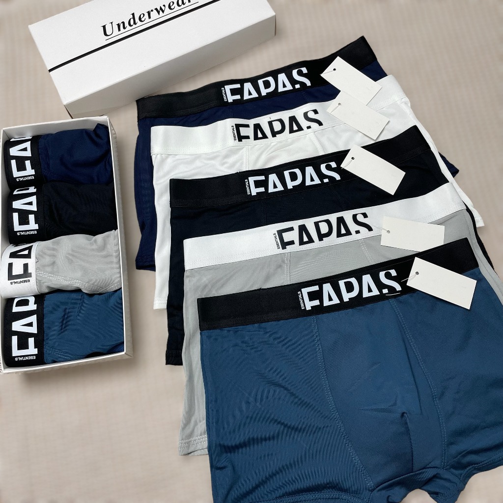 Fapas กางเกงบ ็ อกเซอร ์ นุ ่ มยืดหยุ ่ น 4 ทิศทางสําหรับผู ้ ชายขนาดเต ็ ม 38-92กก
