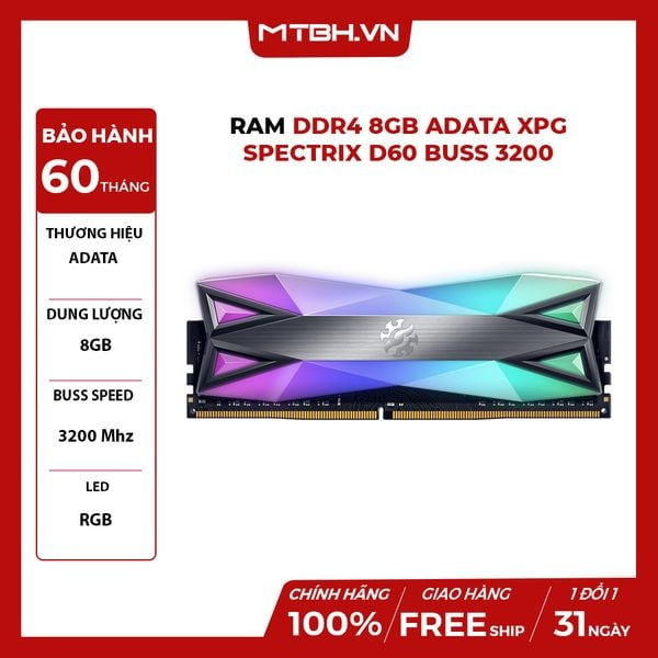 Ram DDR4 8GB Adata XPG Spectrix D60G