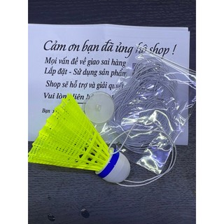 Quả Cầu Lông Nhựa + 2 Dây Thun + Móc - Để Tập Phản Xạ - Trái cầu bay ngược - Tập Cầu trong nhà