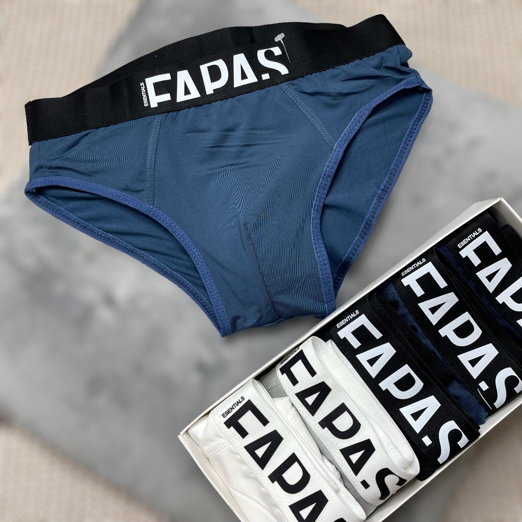 กางเกงในไขว้ชาย (COMBO 5C) กางเกงในชาย FAPAS บ็อกเซอร์นุ่มและยืด ไซส์เต็ม 38-92kg