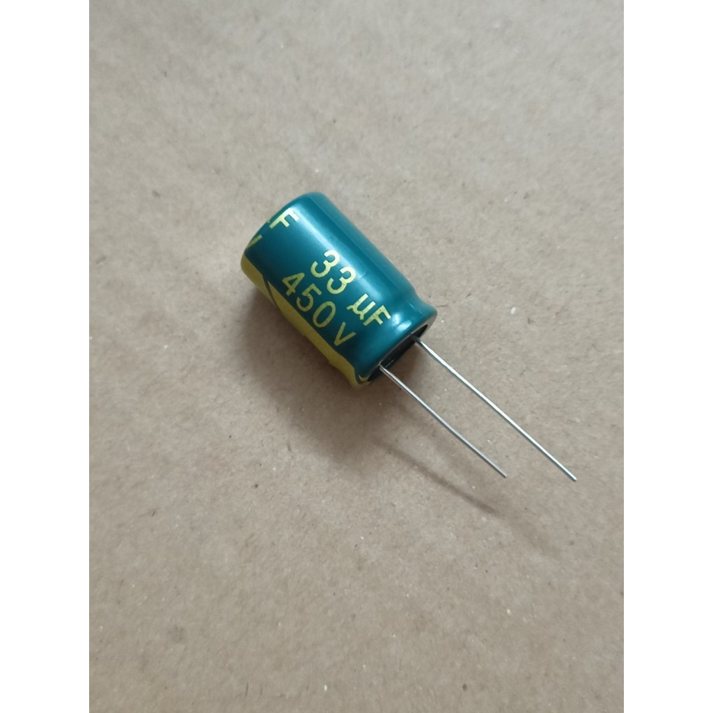 คาปาซิเตอร์ 33UF 450โวลต์ (10ชิ้น/ถุง) คาปาซิเตอร์ แท้