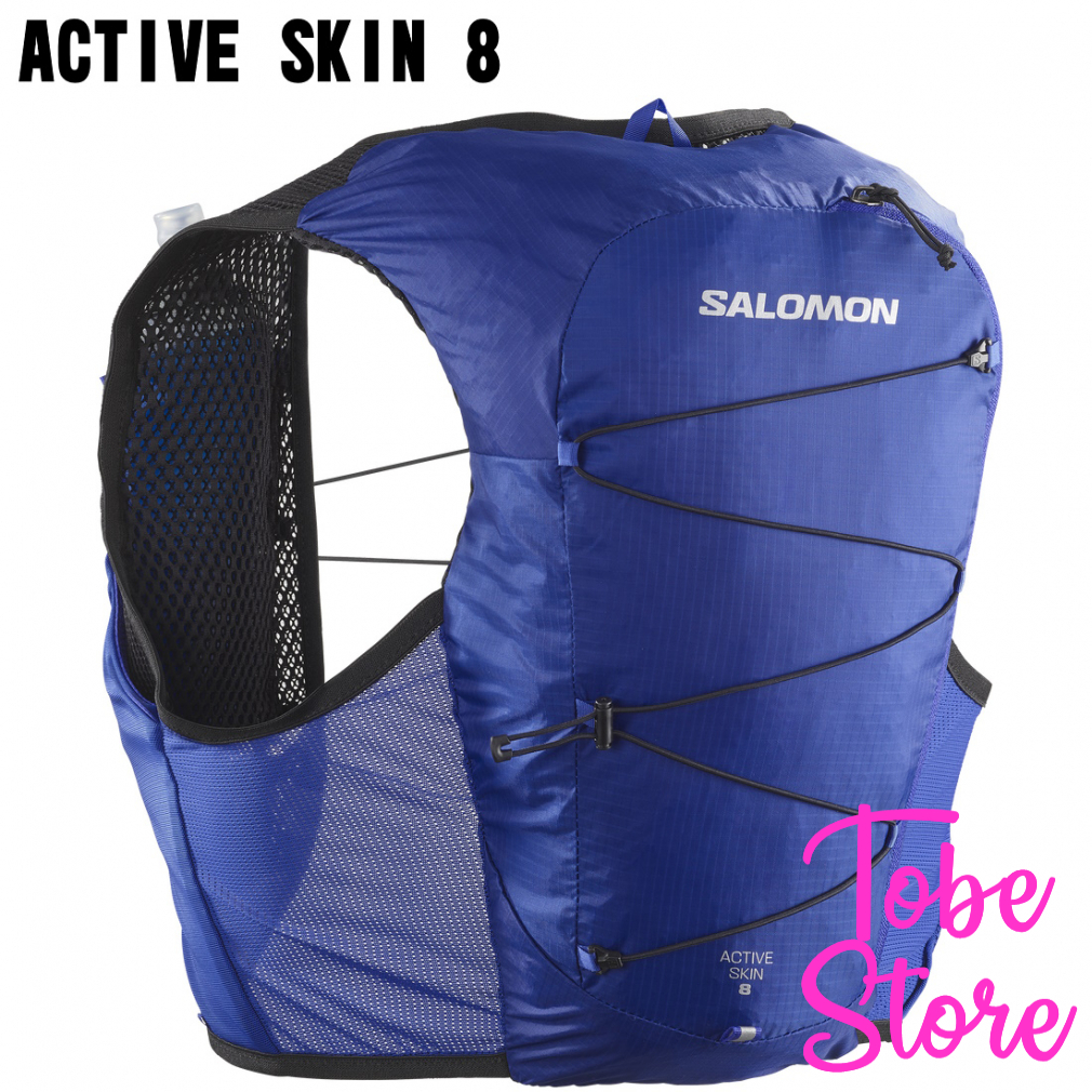 Salomon active skin 8 ( 8litgging Vest ทนทานและสวยงามสําหรับผู ้ ชาย / หญิงพร ้ อมขวดขนาด 500 มล . 2 ขวด