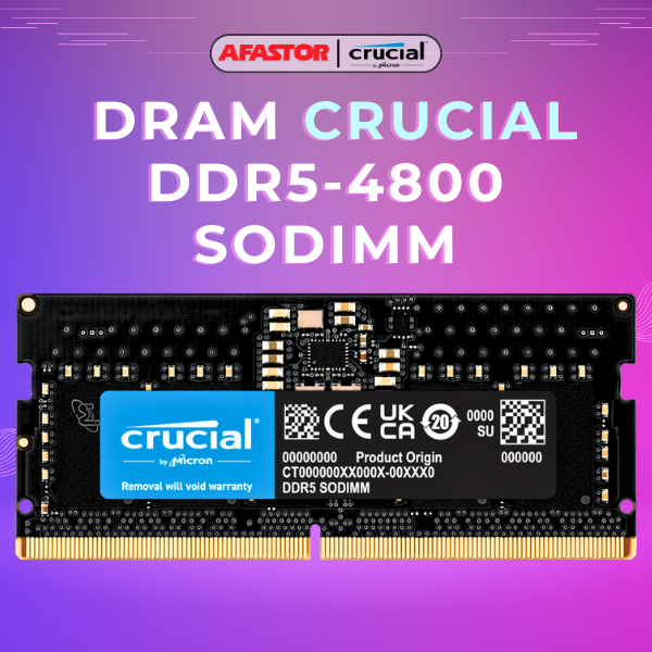 DRAM Crucial DDR5-4800 SODIMM 8GB/ 16GB/ 32GB CL40 1.1V | CT8G48C40S5/ CT16G48C40S4/ CT32G48C40S5