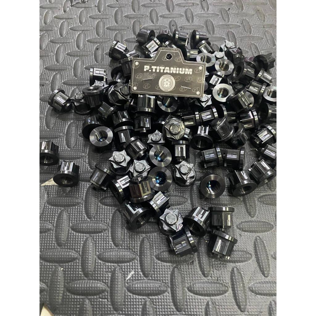 (Black PVD Titanium) 8mm 10mm Titanium Black - Close Nut m8 m10 Black Titanium