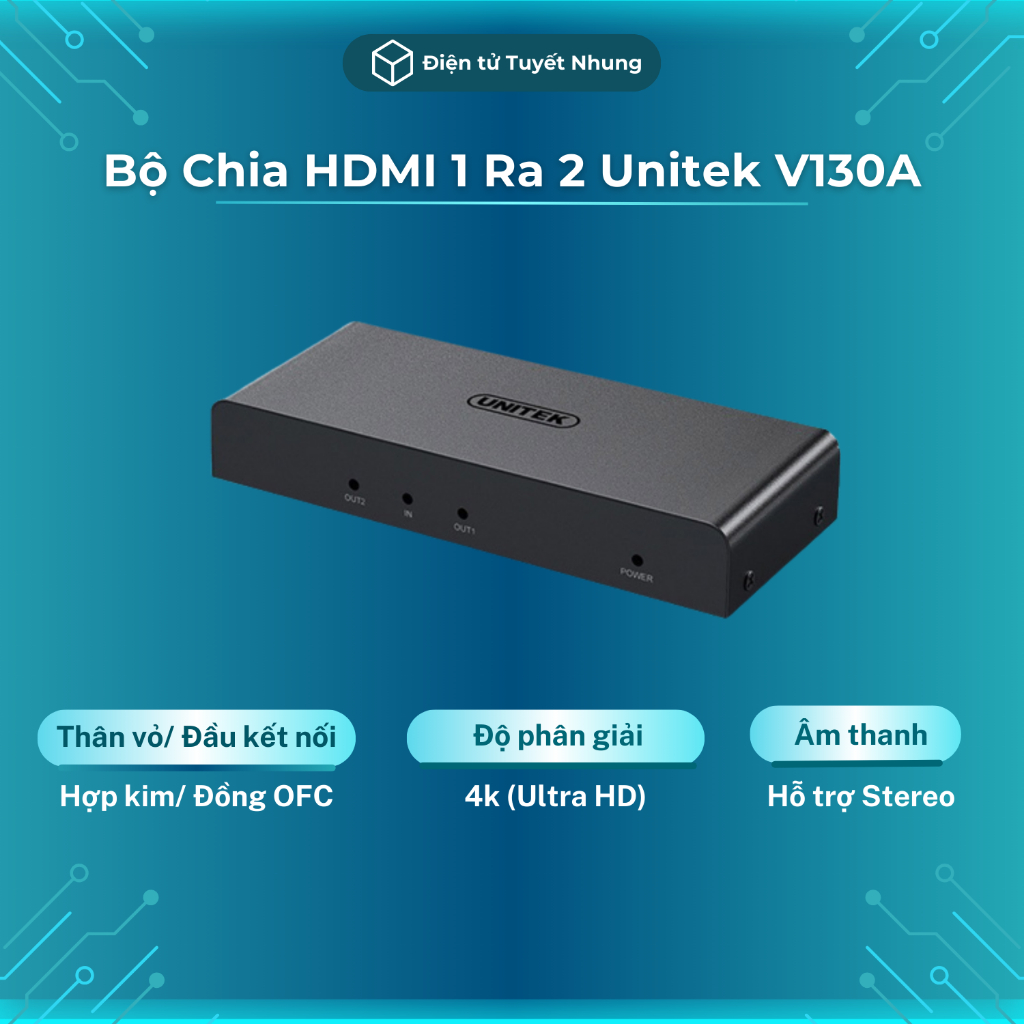 Unitek V130A 1 ถึง 2 HDMI Splitter - HDMI Splitter, HDMI Splitter Port Error 1-1 ใน 7 วัน