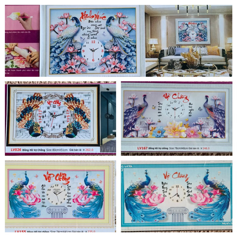 [ ใหม่ ] ภาพวาดเพชรของนาฬิกาสามีและภรรยาแสนสุข lg1116 lv155 lv167 lv496 lv026 [ภาพวาด Ha Doan]