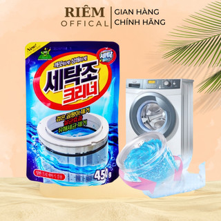 Bột Tẩy Lồng Máy Giặt  Siêu Sạch Bột Tẩy Vệ Sinh Máy Giặt Làm Sạch Lồng Giặt Gói 450g Tiện Lợi RIEM