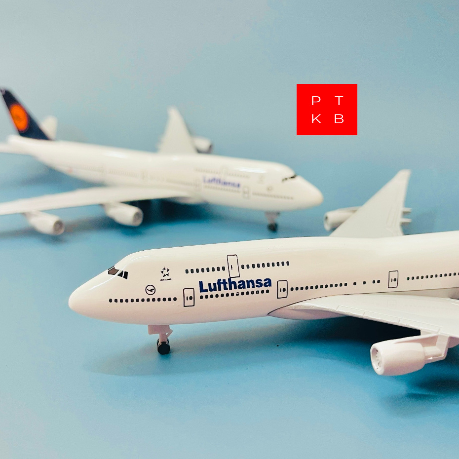 PLANE MODEL "BOEING B747 LUFTANSA" GERMAN NATIONAL Airlines คุณภาพสูงโลหะผสม 1:400 SCALE