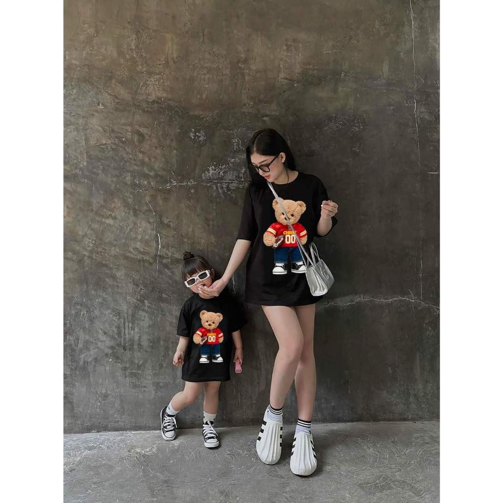 เสื้อแม่ลูกหมี, เสื้อจับคู่สําหรับแม่และเด็ก, ชุดจับคู่สําหรับแม่และเด็ก เสื้อครอบครัวเนื้อผ้าฝ้ายเนื้อเนียนเย็น