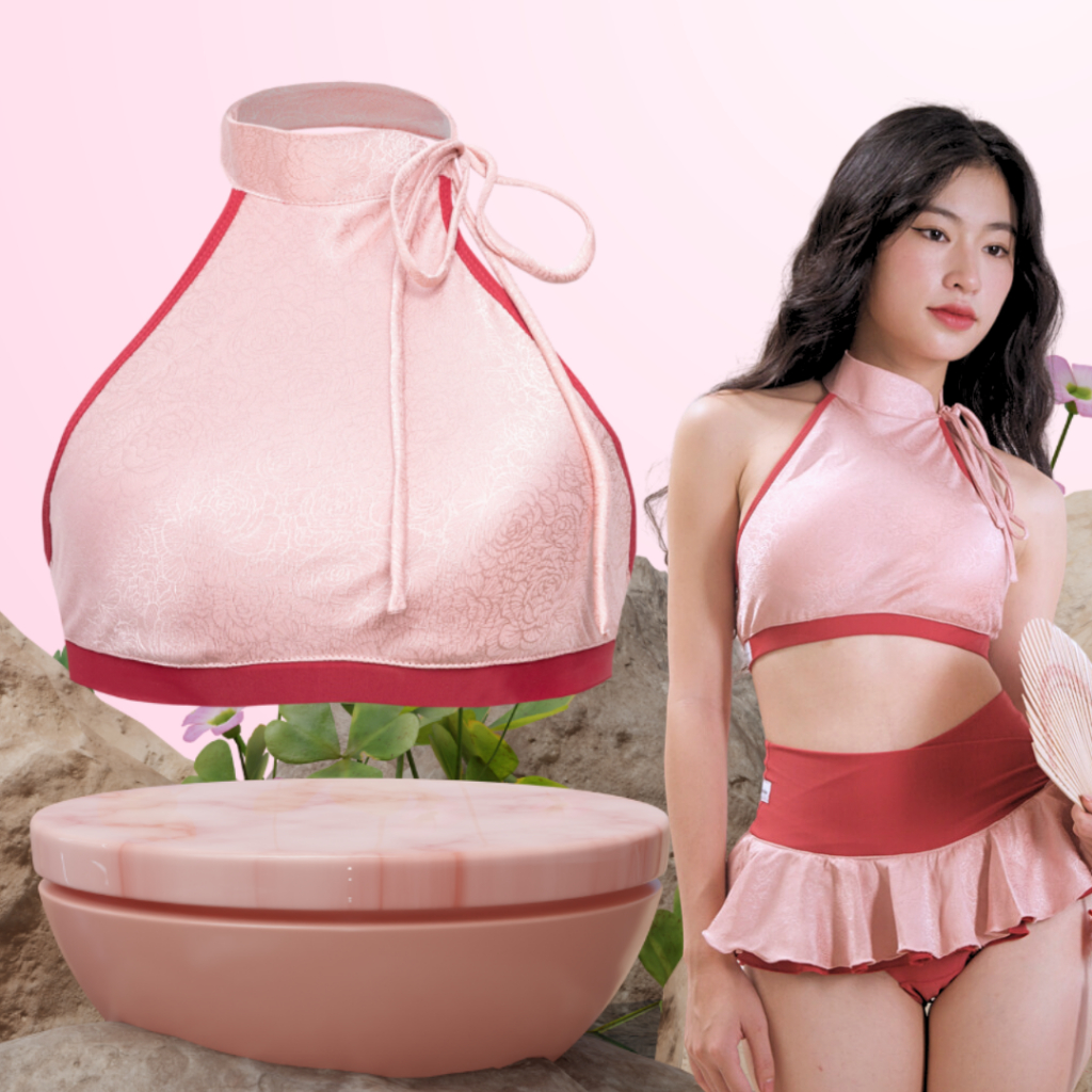 Spincess Pink Brocade Polewear (รูปถ่ายจริงที่ทางร้านถ่าย - สินค้าออกแบบ)