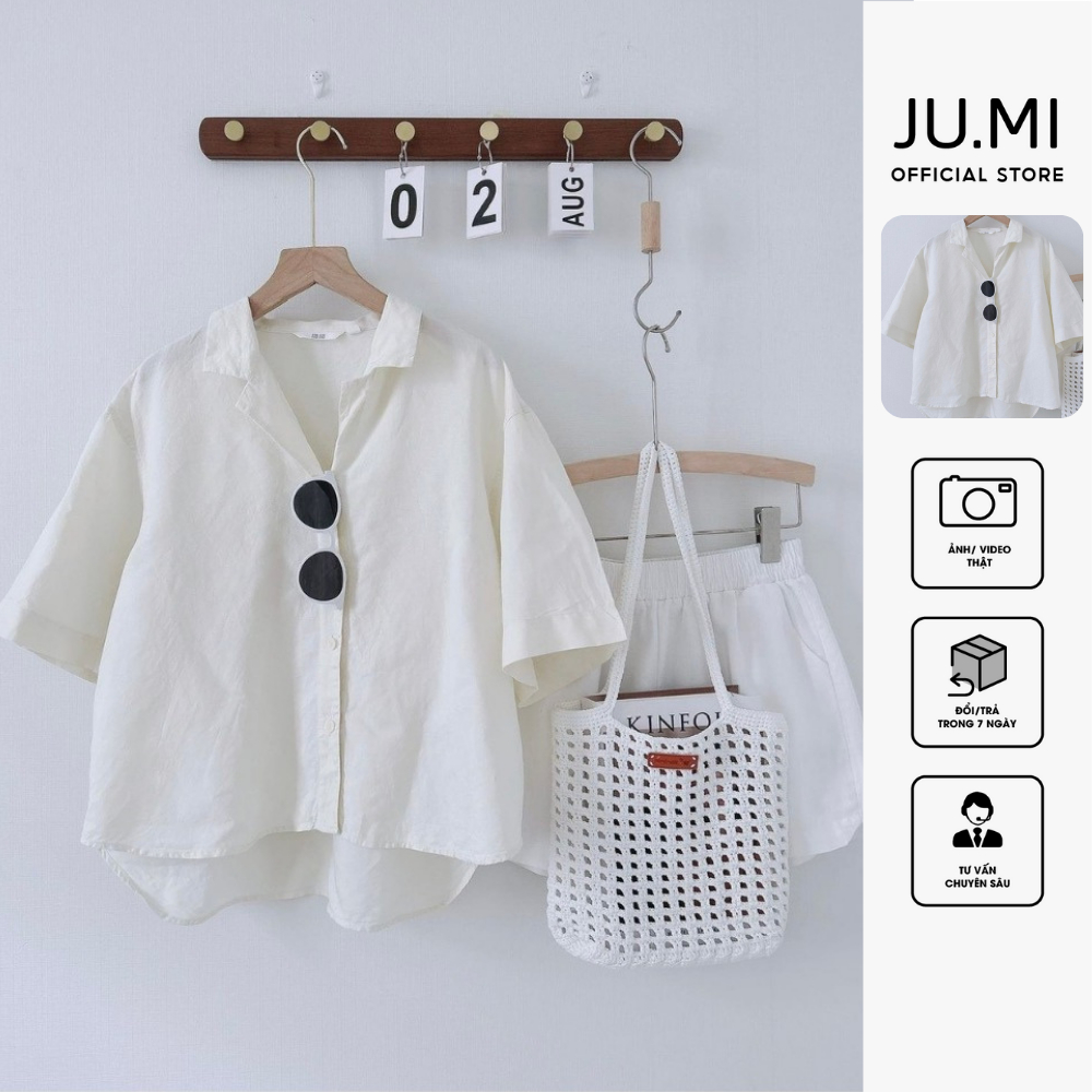 เสื้อหาง JU.MI stylized เสื้อนักเรียนหญิงและออกไปทําจากผ้าลินินคุณภาพสูง แบบมาตรฐาน TN168