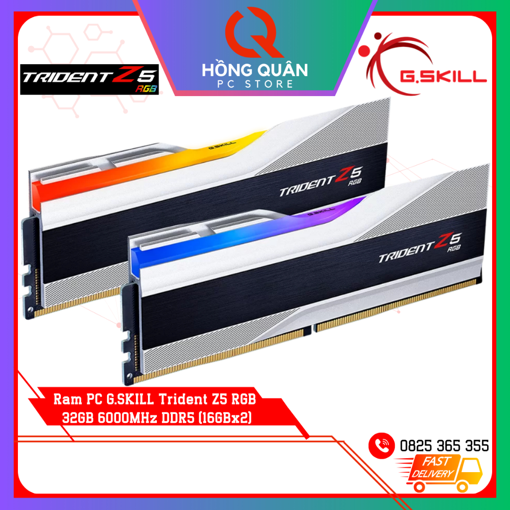 G.skill Trident Z5 RGB Ram 32GB 6000HC DVD5 ( 16GBx2🚚 Silver / Black New - สินค ้ าของแท ้ 3 ปี