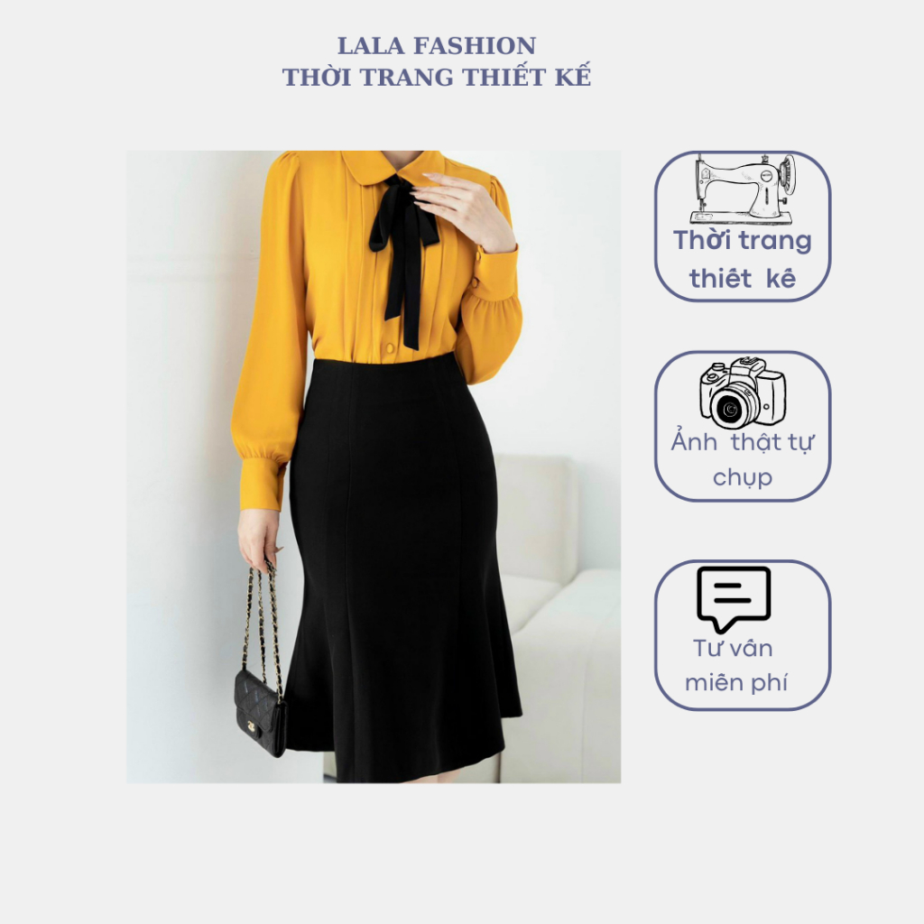 กระโปรงนางเงือกสํานักงานผู้หญิงสองชั้นสวย รหัส 3577