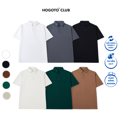 เสื้อโปโลสีพื้นจากร้าน Hogotoclub - ผ้าคอตตอน 100% 230gsm