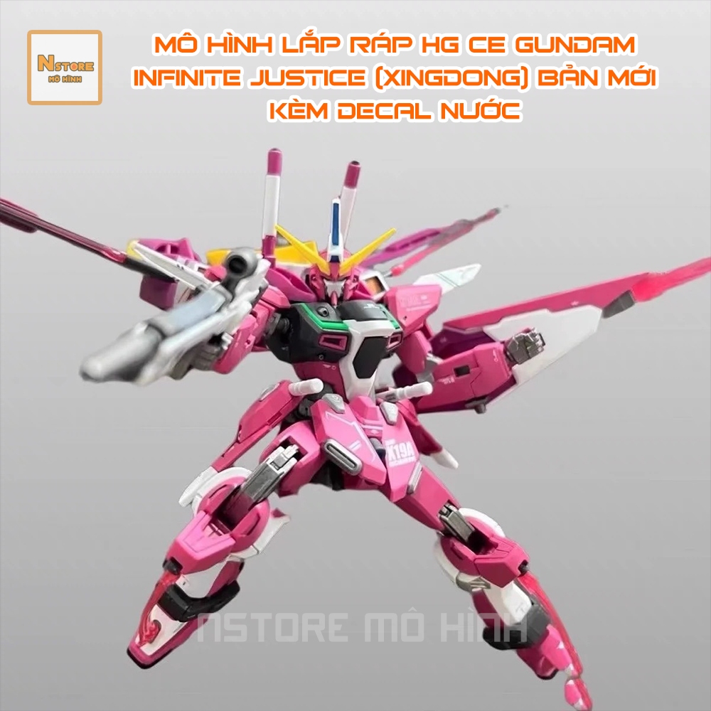 HG Infinite Justice Assembly Model พร้อมสติ๊กเกอร์น้ํา XingDong เวอร์ชั่นใหม่ 1/144 อะนิเมะประกอบของ