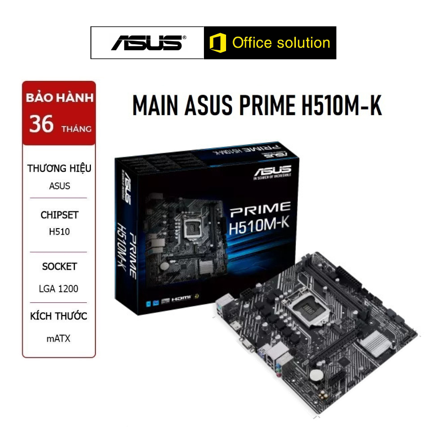 Main ASUS Prime H510M-K Socket 1200 ช่องแรมแท้ 2 ช่อง