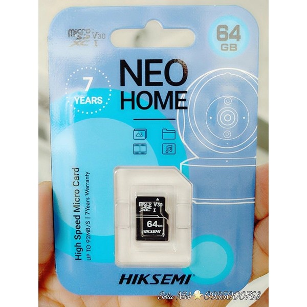 Hikvision HikSemi-NEO D1 Blue 64GB การ์ดหน่วยความจํา (อายุการใช้งาน | กล่อง 50 ใบ)