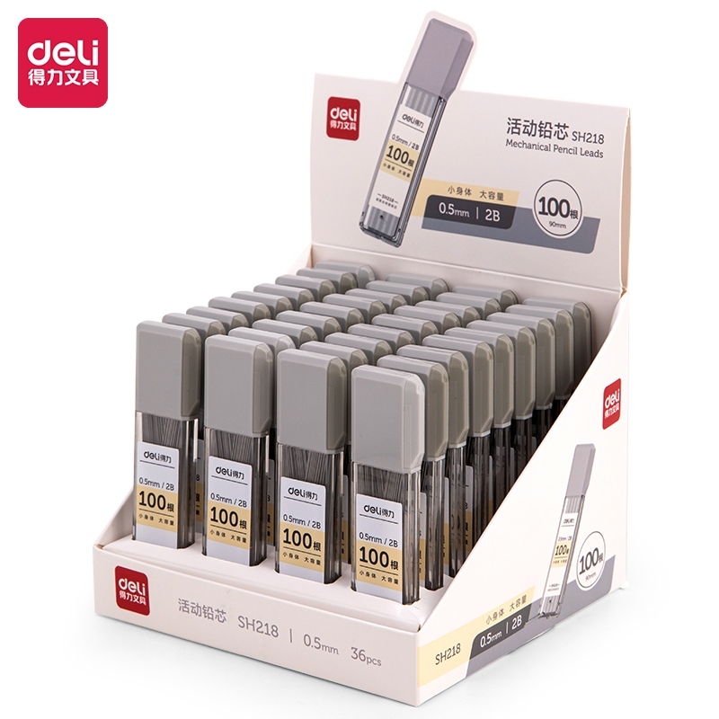 DELI METAL PENCIL 2B 0.5MM SH218, HB 0.7MM SH208 (100 ม้วน / 1 หลอด)