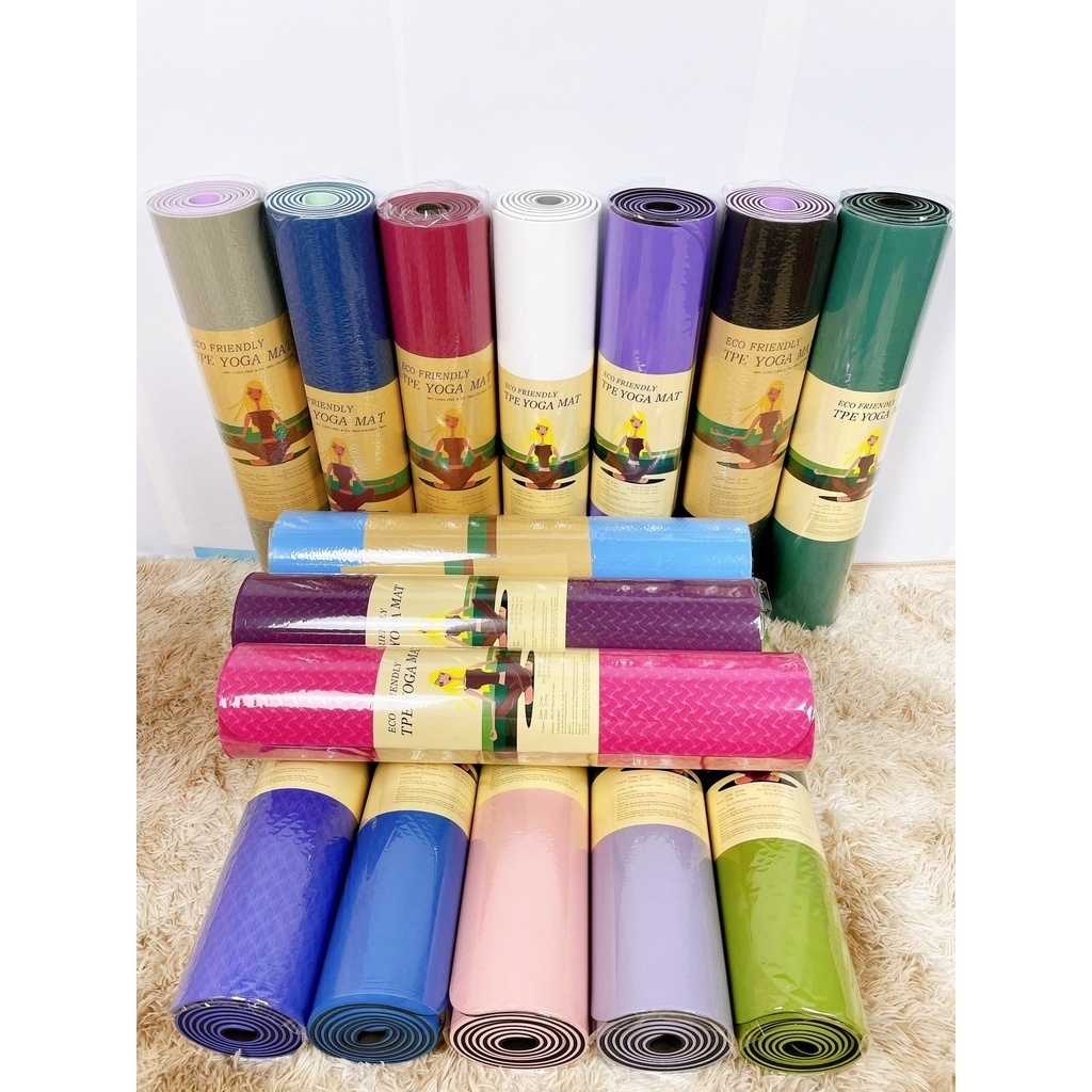 [SUPER HOT] เสื่อโยคะ 6mm 2-LAYER PREMIUM TPE GYM MAT, EXERCISE MAT - ร้านพานะ