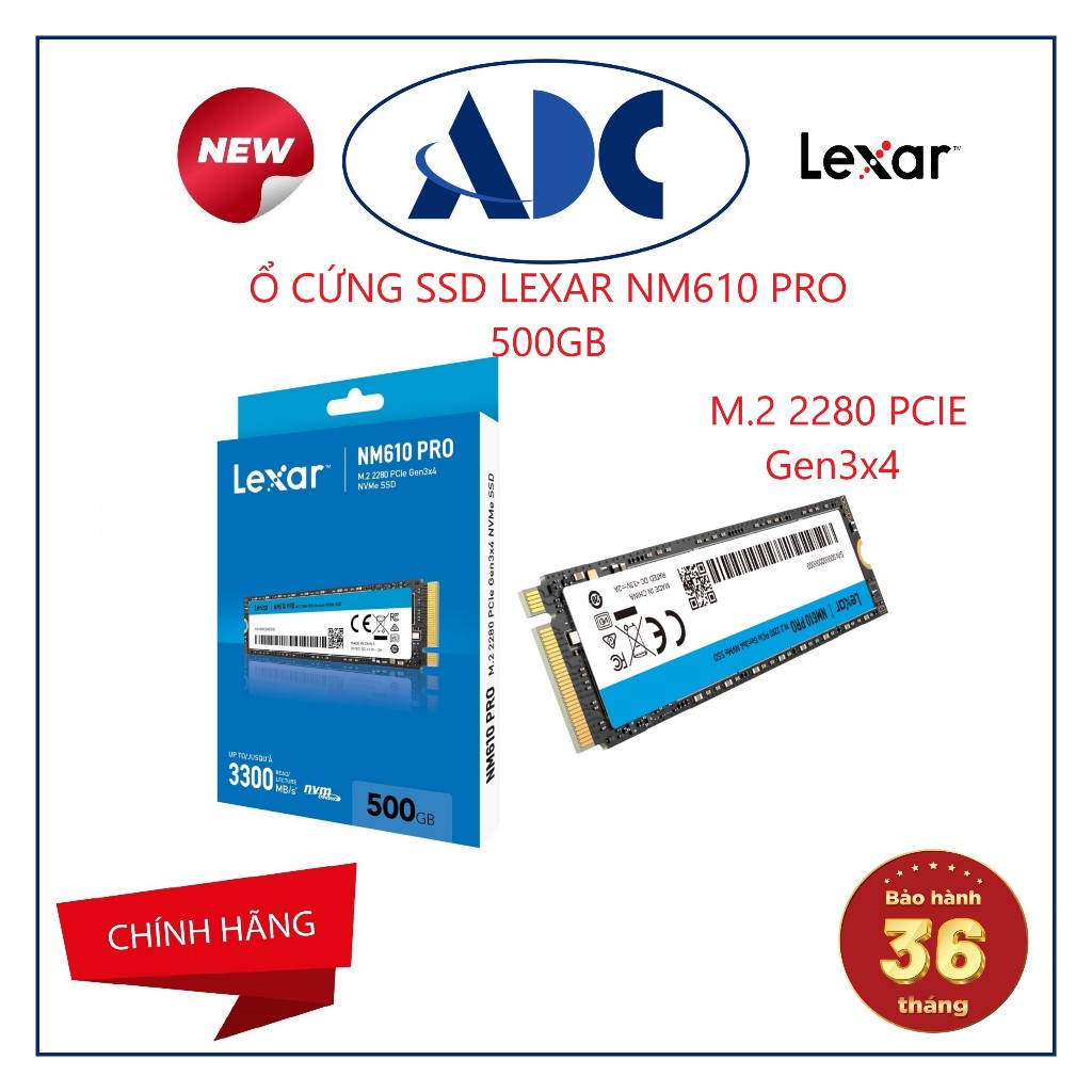 LEXAR NM610 PRO 500GB M.2 2280 PCIE Gen3x4 SSD ฮาร์ดไดรฟ์