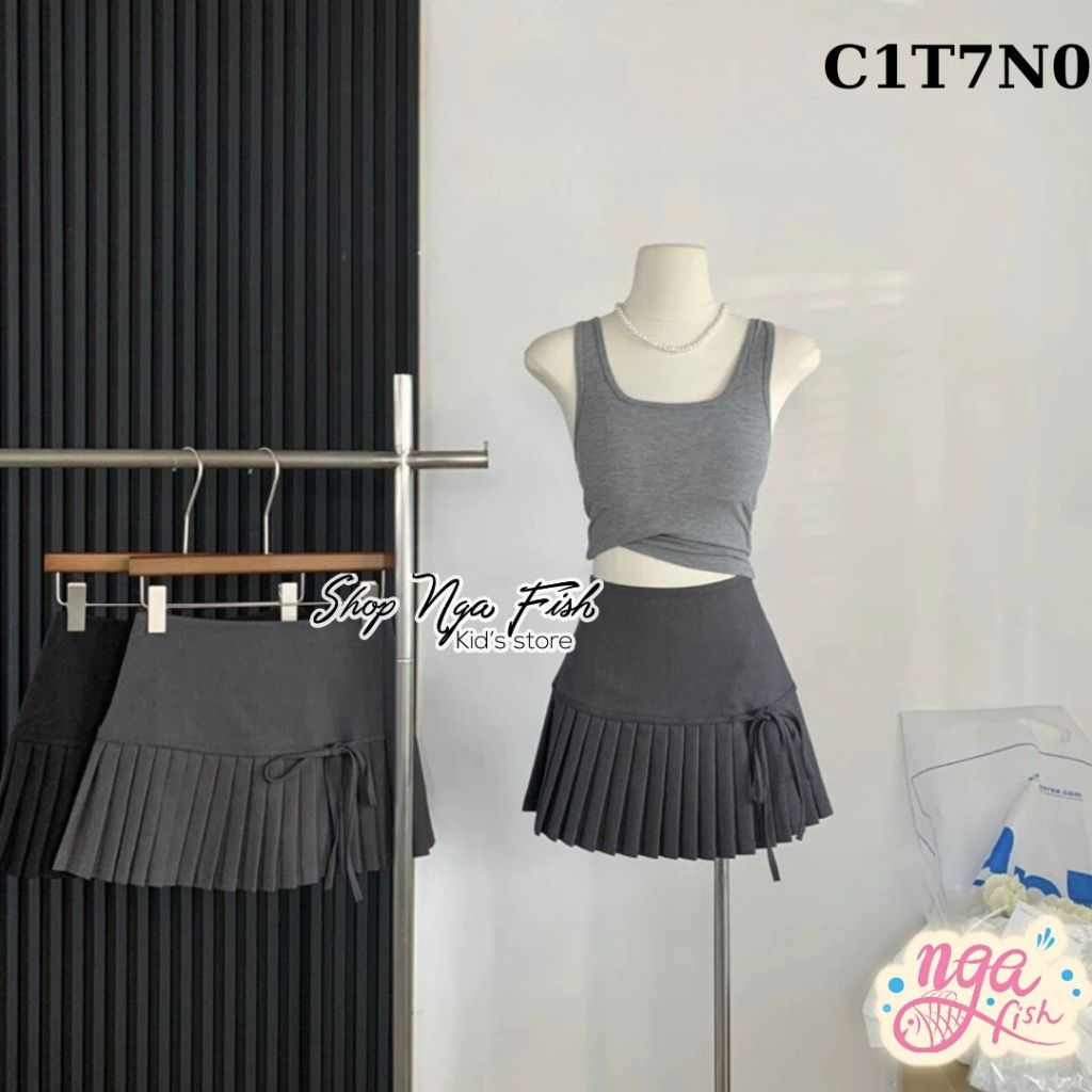 กระโปรงจีบเทนนิสผูกโบว์ กระโปรงทรงเอปลารัสเซีย C1T7N0 - C2K6Q0