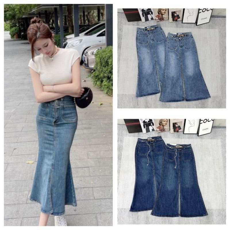 FLOORED FISH TAIL SKIRT IN COMFORTABLE STRETCH JEAN alohashop91