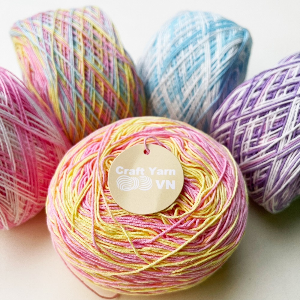 เส้นด้ายฝ้ายเวียดนาม 1 มม. สีสดใส 100g เส้นด้ายหัตถกรรม