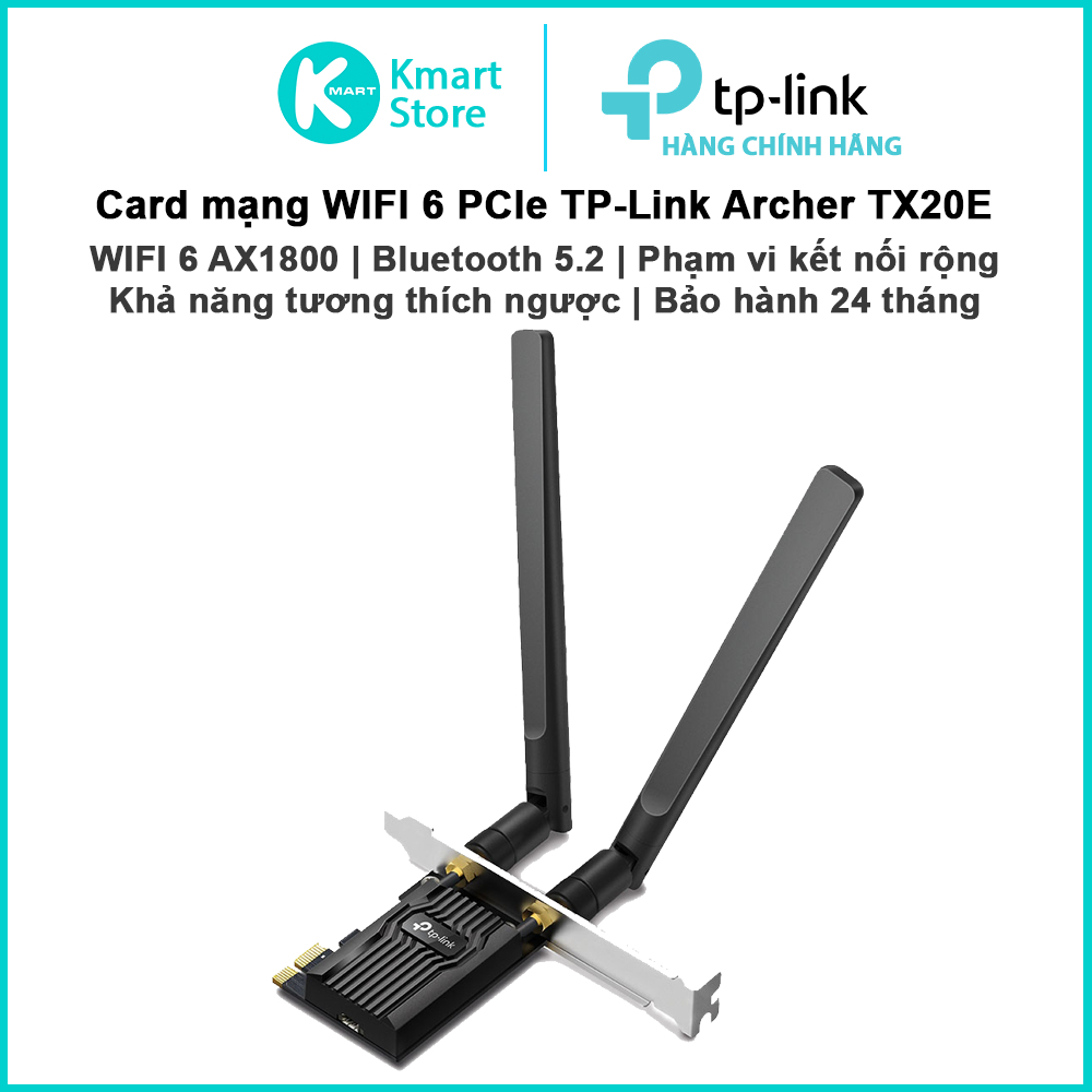 การ์ดเครือข่าย WIFI 6 AX1800 Archer TX20E | มาตรฐาน PCIe | บลูทูธ 5.2 | ช่วงการเชื่อมต่อสัญญาณกว้าง 