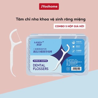 COMBO 5 Hộp Tăm Chỉ Nha Khoa Dental Flossers Tiệt Trùng Vệ Sinh Chăm Sóc Răng Miệng JYoohome