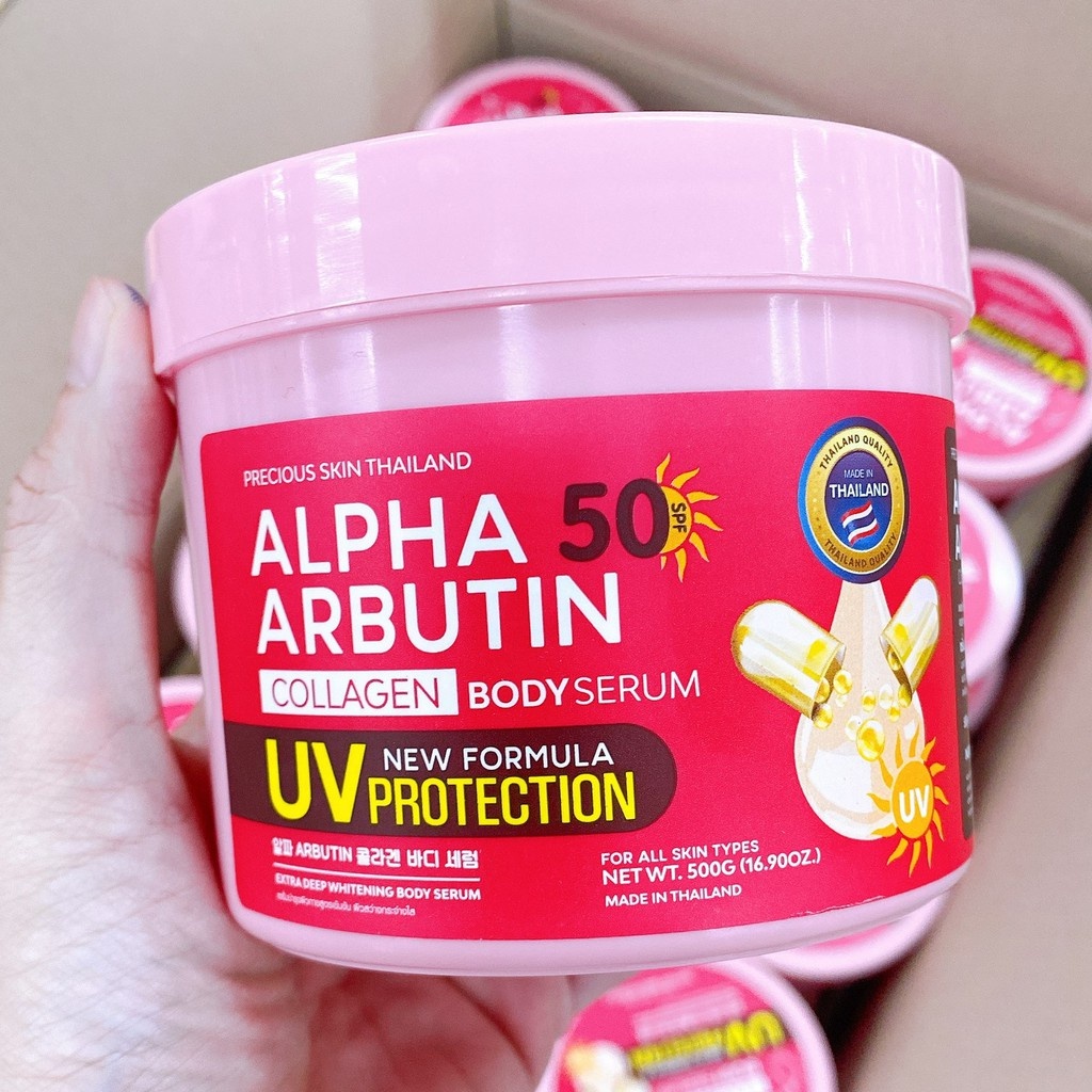 Alpha Arbutin Collagen Body Serum 500g UV 50 SPF Precious Skin Thailand