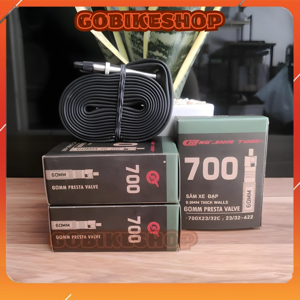 Chengshin ยางในจักรยาน 700x28C (28-622) FV60mm วาล์วเล็ก ยาว 60mm, CHENGKSHIN ยางในจักรยาน 700x28C (