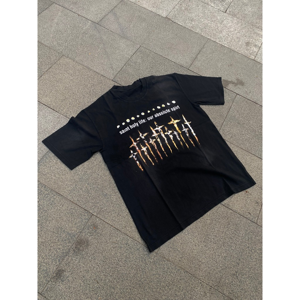 เสื้อยืด God SAINT x SON Tung MTP Washed Color - ผ้าฝ้ายเนื้อหนา คอปกสูง 3 นิ้ว เก็บทรงสวย