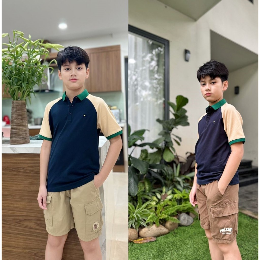 กางเกงขาสั้นกระเป๋าสีกากีเนื้อนุ่ม 3 สีสําหรับเด็กรัสเซีย Fish Q1T0H5 - Q10D0 - q1t0h0