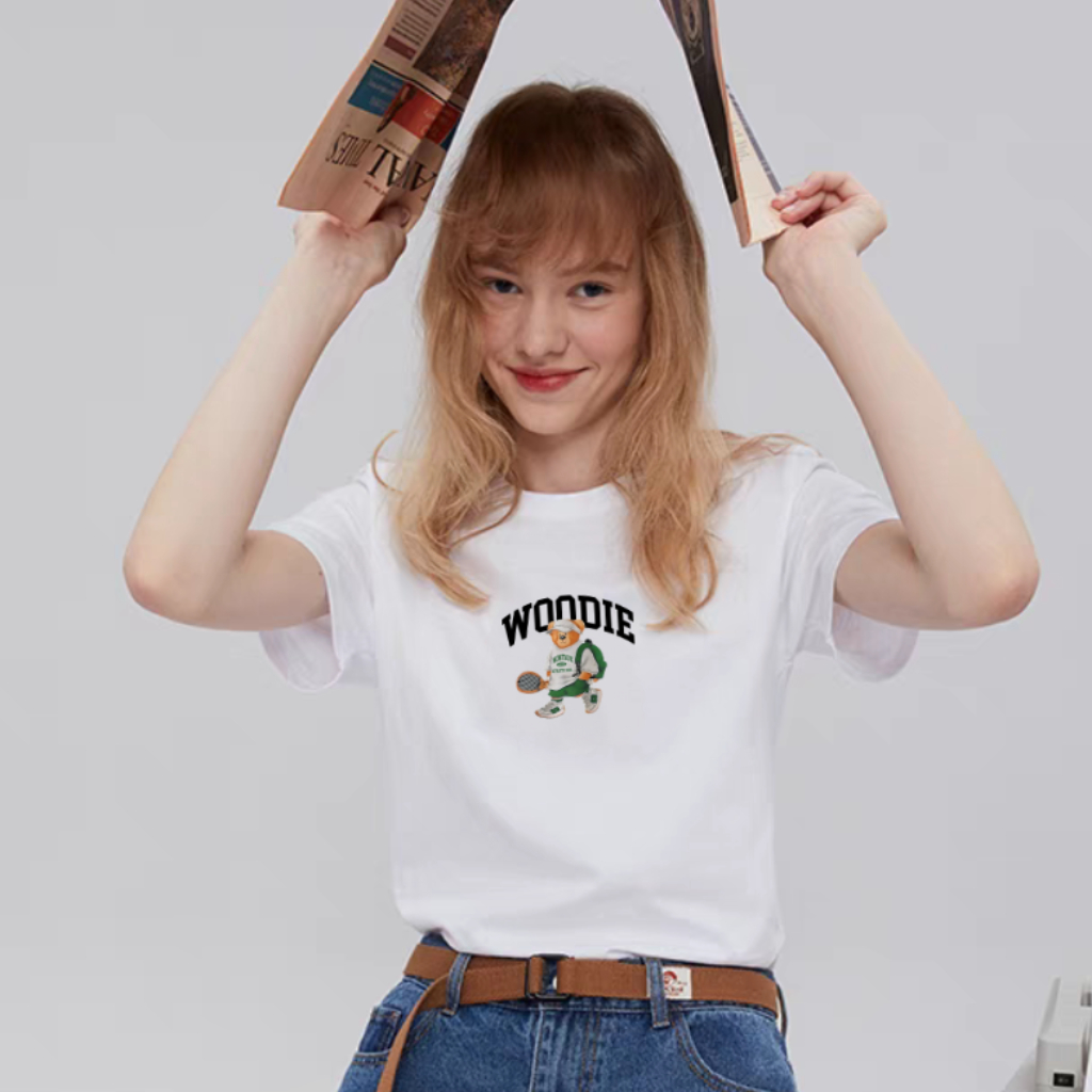 เสื้อยืด Babytee ATB026 พร้อมคอกลมแขนสั้น ผ้าคอตตอน 4 ทิศทาง นุ่ม ลื่น เย็นสบาย อินเทรนด์