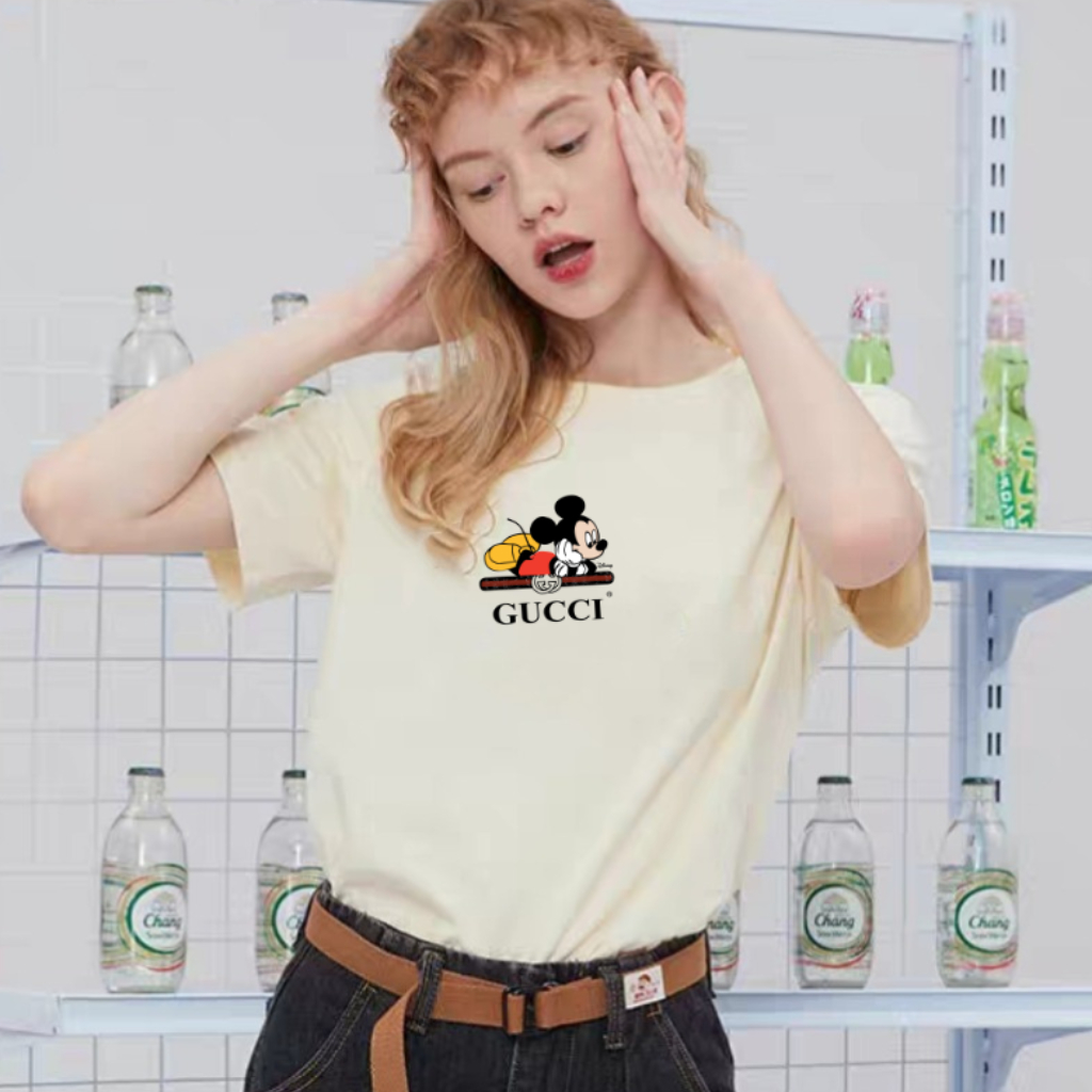 เสื้อยืด Babytee ATB005 คอกลม แขนสั้น ผ้าคอตตอน 4 ทาง นุ่ม ลื่น เย็นสบาย อินเทรนด์