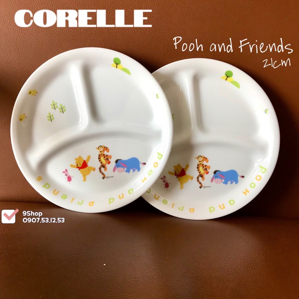 Corelle USA For Cuties - Pooh and Friends - Combo 02 21cm Pooh Bear ถาด / จาน