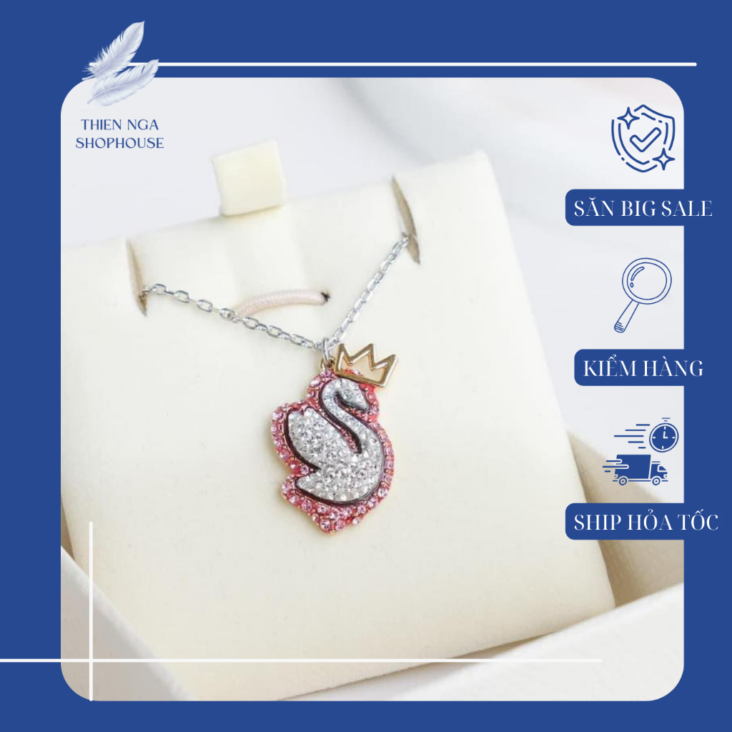 SWAROVSKI สร้อยคอสวารอฟสกี้ สร้อยคอป๊อปหงส์คุณภาพสูง Fullbox_thien_nga_veet_nam