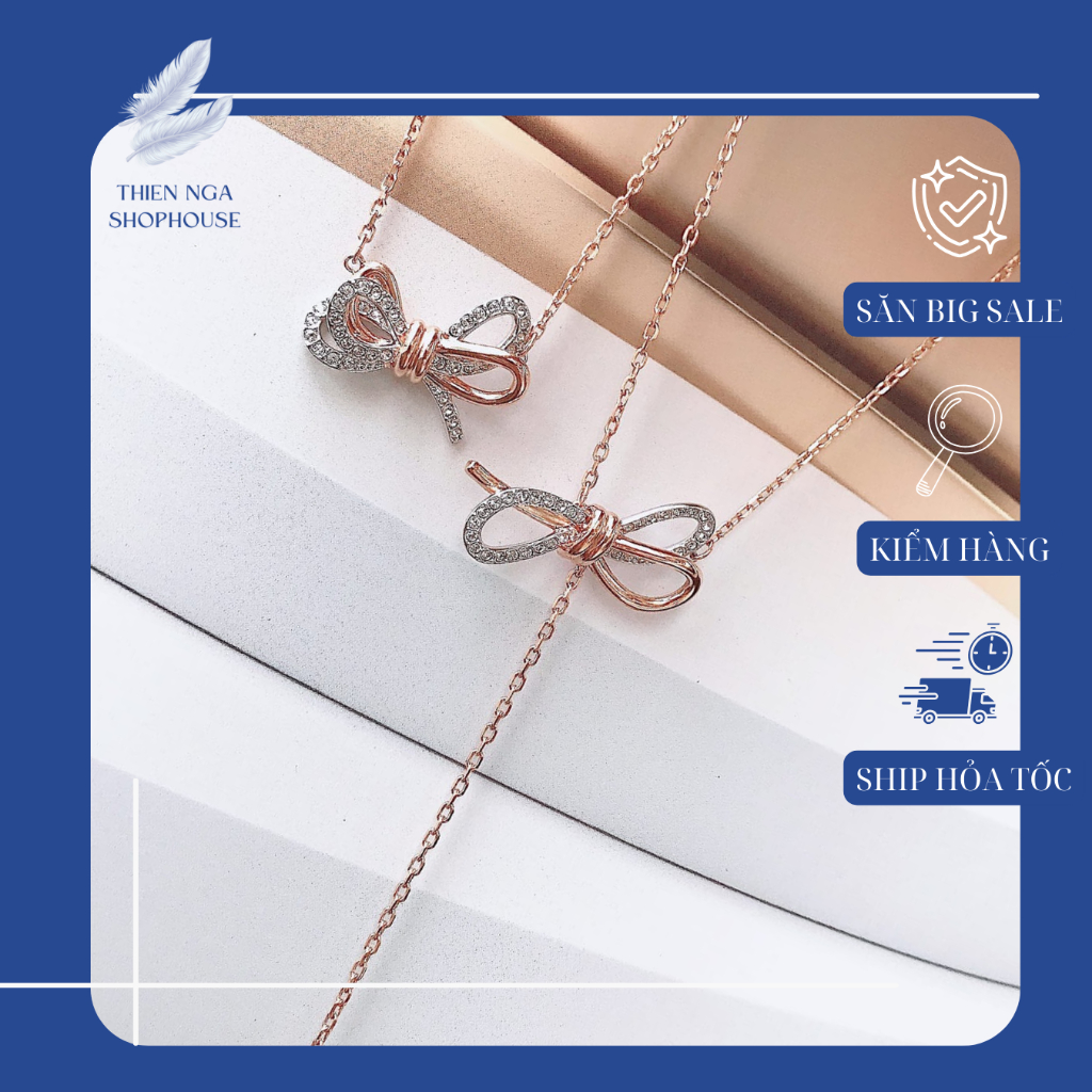 สร้อยคอ Swarovski สร้อยคอโบว์รูปตัว Y คุณภาพสูง Fullbox_thien_nga_veet_nam
