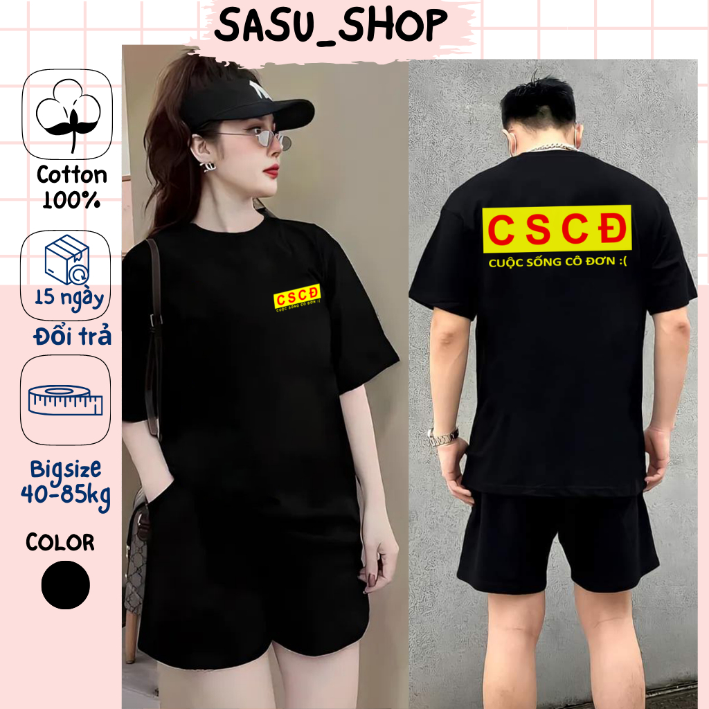 เสื้อยืดแบรนด์ท้องถิ่นสําหรับผู้ชายและผู้หญิง เสื้อยืด unisex แขนหลวม ผ้าคอตตอนคุณภาพสูง พิมพ์ลาย CS