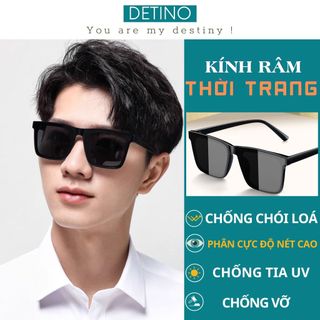Kính râm thời trang nam nữ chống tia UV phân cực, mắt kính dâm đen đi biển gọng vuông cao cấp ngầu DETINO K24