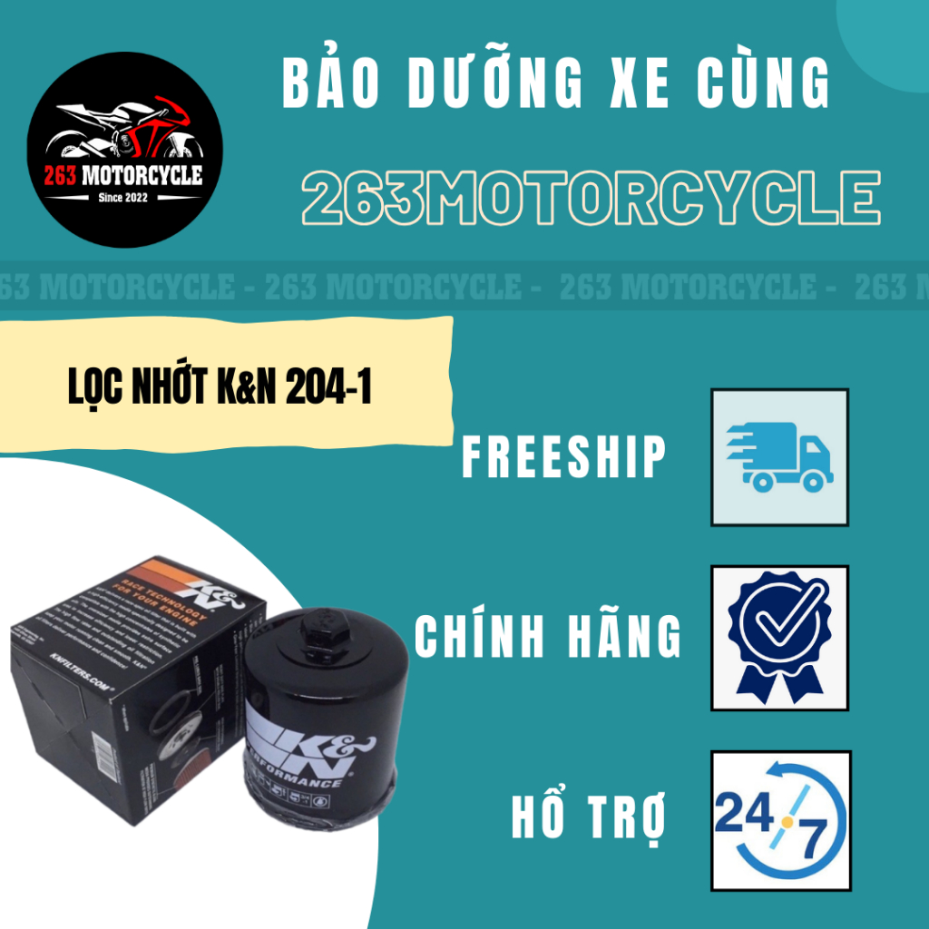 กรองน้ํามันเครื่อง K&N 204-1 ของแท้ KN