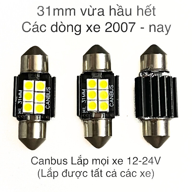 หลอดไฟ LED เพดานรถยนต์ T10 ไฟ LED เพดานสําหรับรถยนต์ Canbus 12V-24V 31 มม.สําหรับรถยนต์