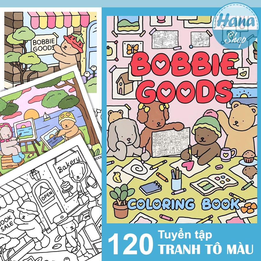 หน้าสี Bobbie Goods หนังสือ 30 ภาพ กระดาษ A5 200gsm คุณภาพหนาอย่างดี