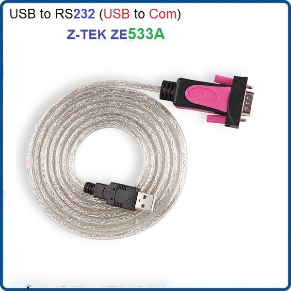 สาย USB to Com (USB to RS232) 1m8 Z-Tek ZE533A สินค้าแท้