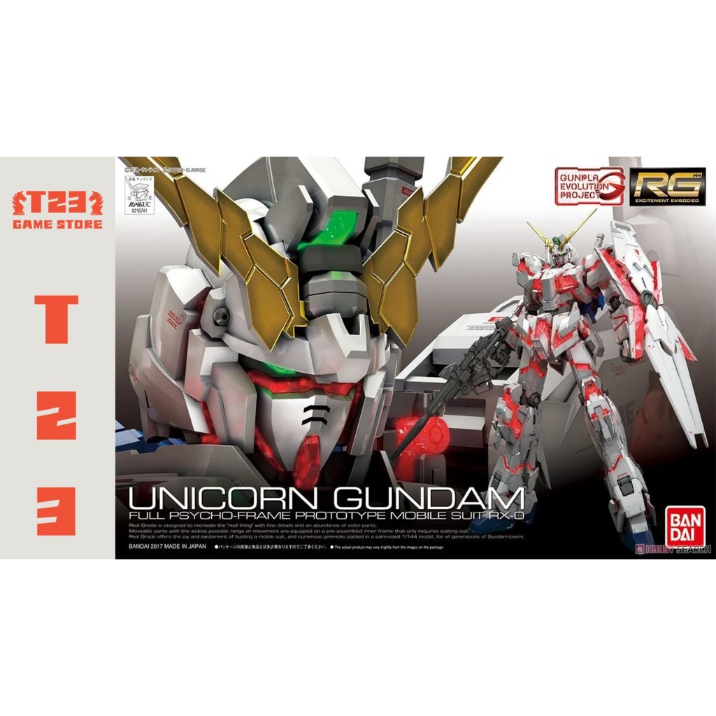 Unicorn Gundam RG 1 / 144 Gundam ของแท ้ Bandai รุ ่ น
