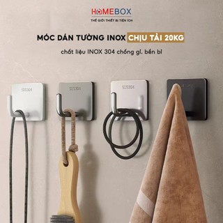 COMBO Móc dán tường chịu lực inox 304, Móc treo tường siêu dính treo quần áo đồ dùng đa năng